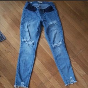 Madewell Maternity Skinny Jeans Destructed Hem